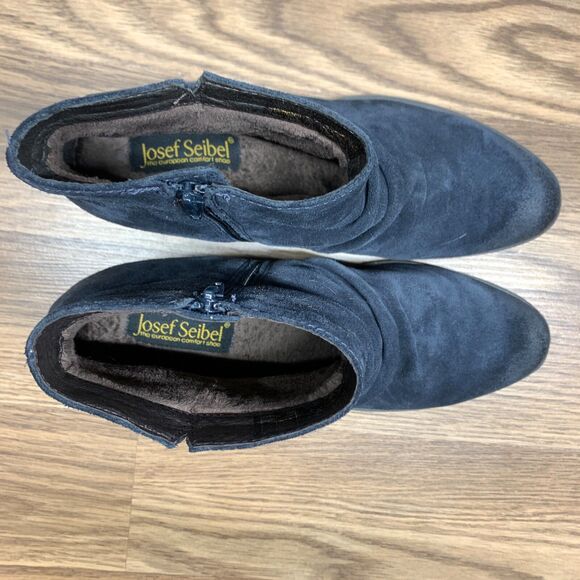Josef Seibel Daphne 50 Bootie Navy Blue Jeans Suede Heel Womens Size 40 / 9 - Picture 8 of 12